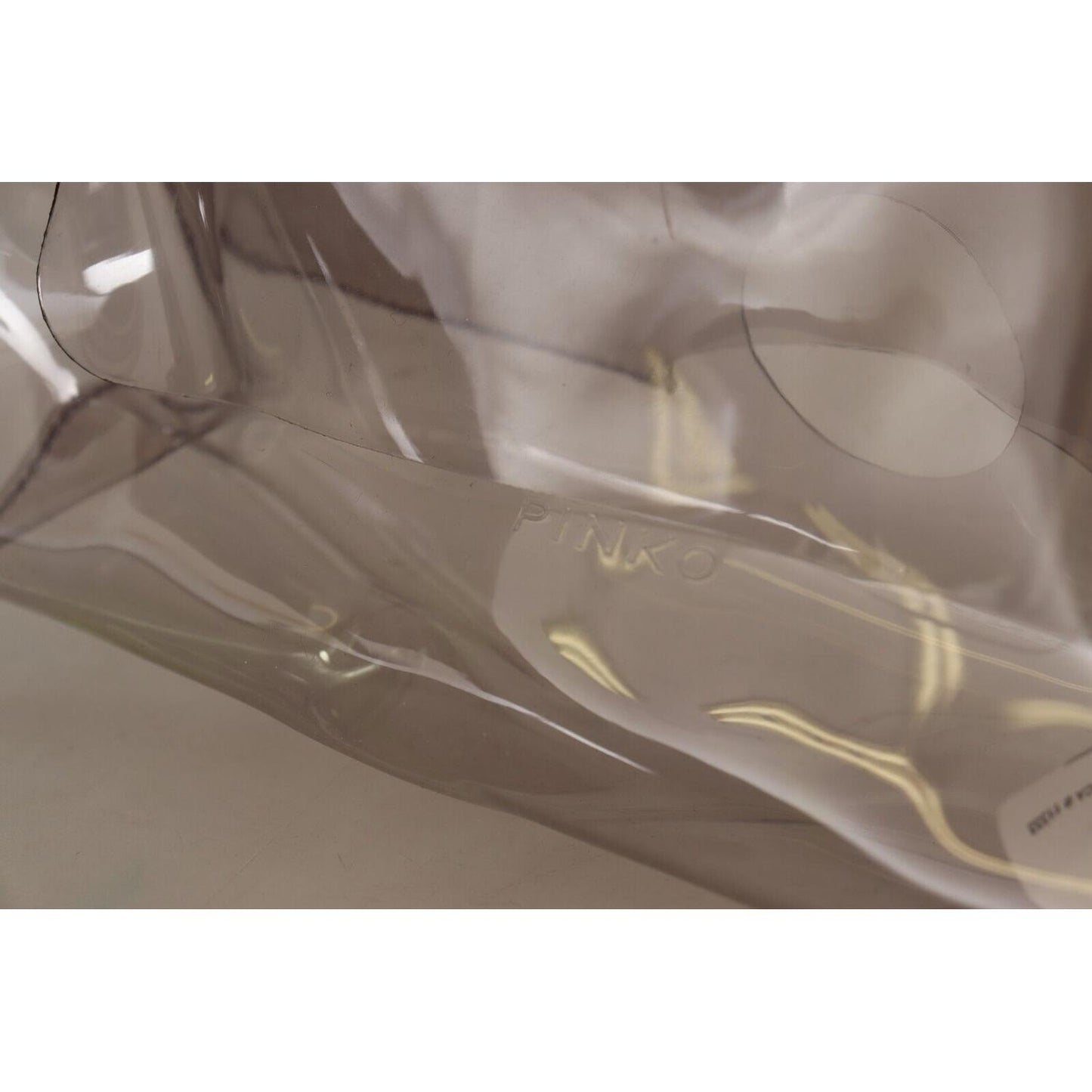 PINKO Black Clear Plastic Transparent Pouch Purse Clutch Bag VAS13033