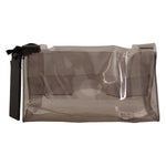 PINKO Black Clear Plastic Transparent Pouch Purse Clutch Bag VAS13033