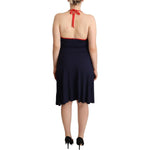 Roccobarocco Navy Blue Sleeveless Halter Sheath Midi Dress DR28605 - 44