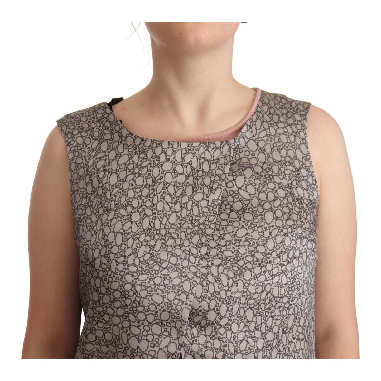 Comeforbreakfast Gray Sleeveless Shift Knee Length Dress DR28568 - 42