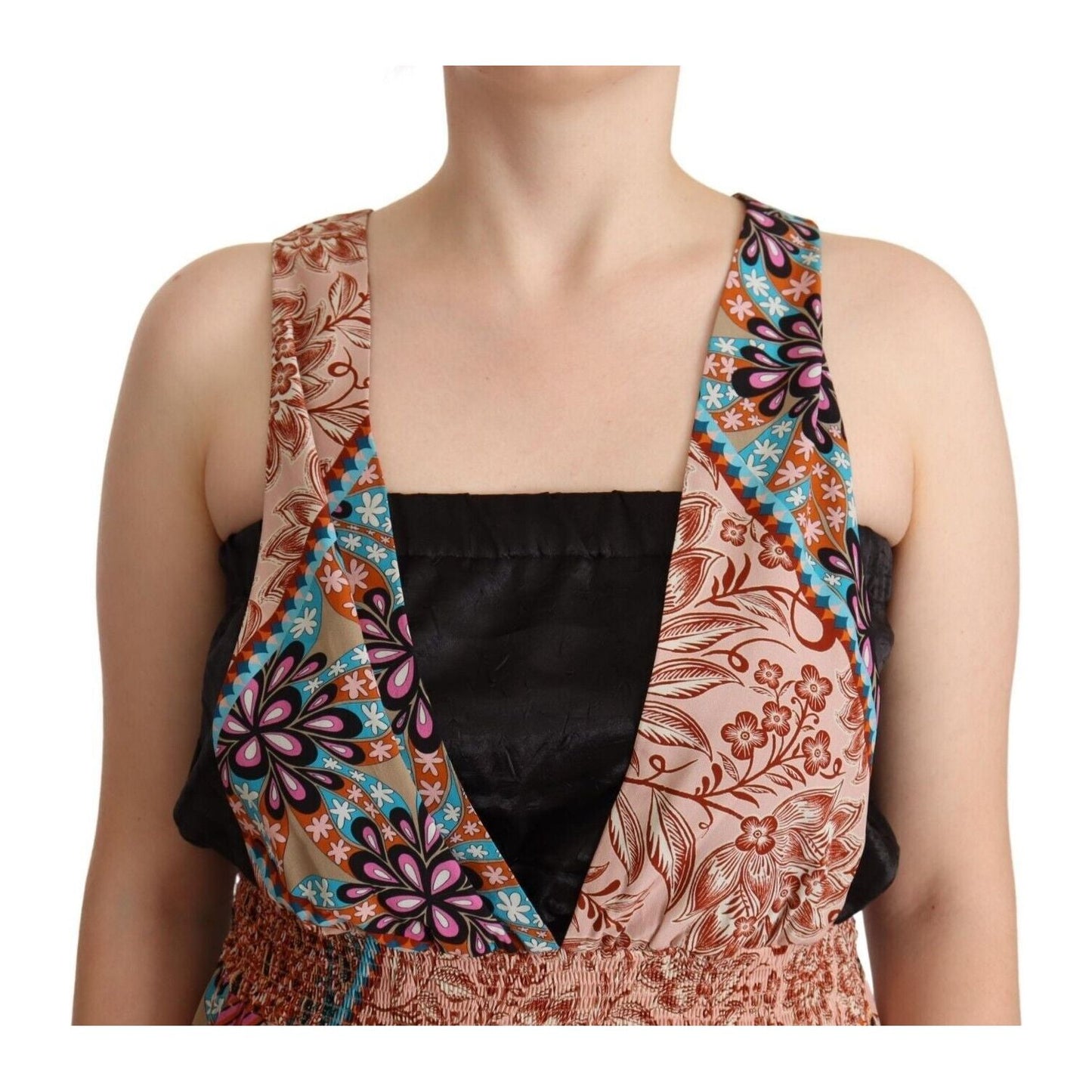 PINKO Multicolor Viscose Floral Print Women Jumpsuit Dress DR28553 - 44
