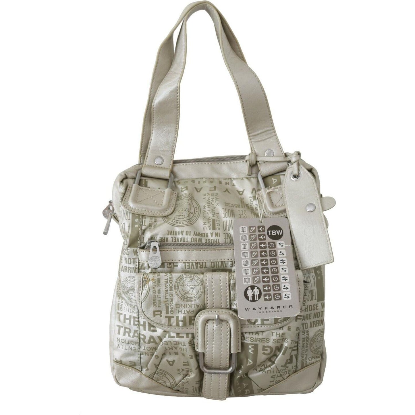 WAYFARER White Printed Handbag Shoulder Fabric Purse VAS9184