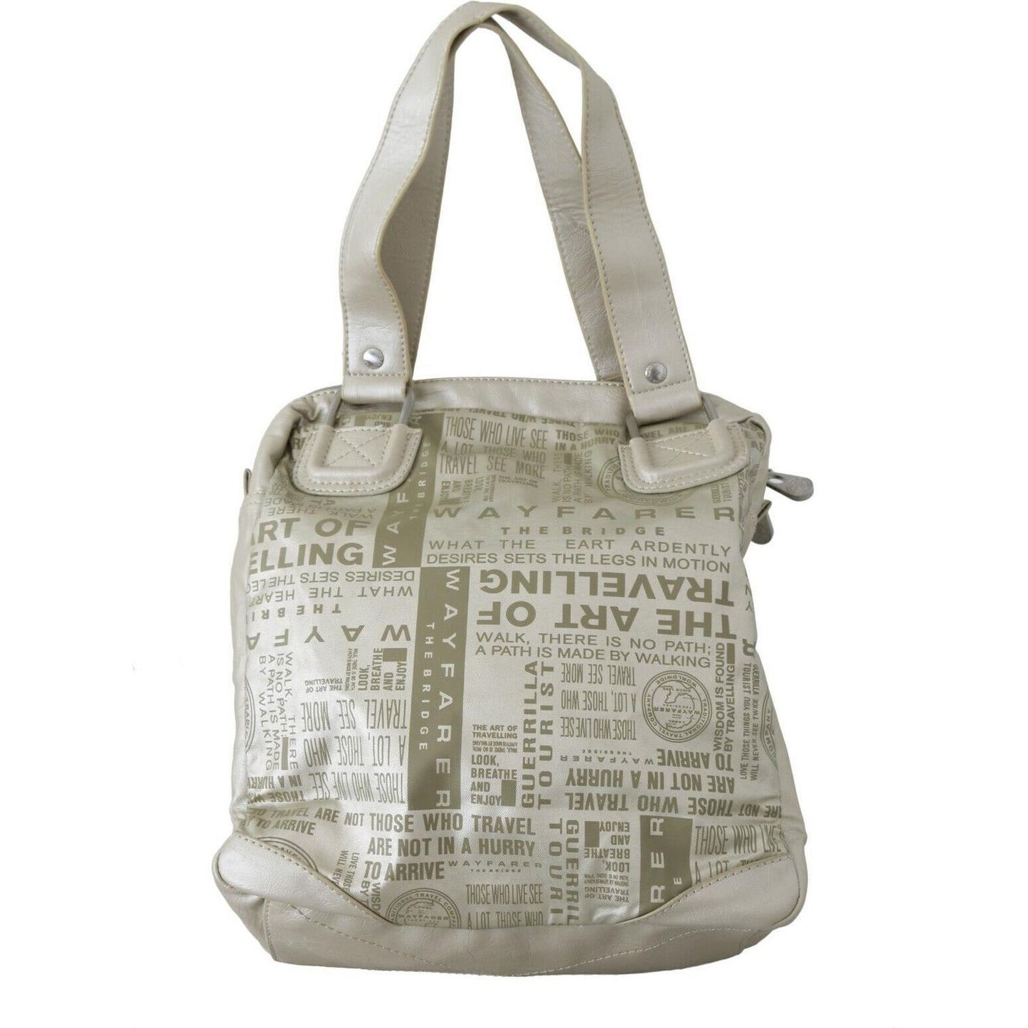WAYFARER White Printed Handbag Shoulder Fabric Purse VAS9184