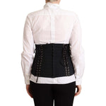 Dolce & Gabbana Black Corset Belt Stretch Waist Strap Top TSH5272 - 42