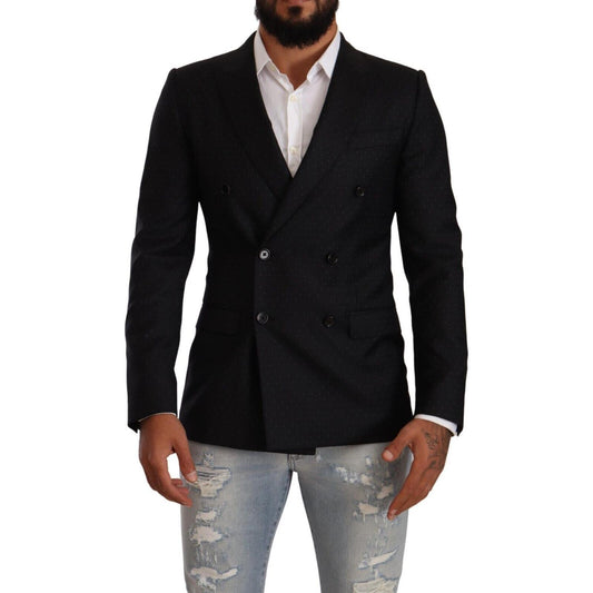 Dolce & Gabbana Black Dotted Double Breasted MARTINI Jacket