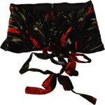 Dolce & Gabbana Black Corset Belt Stretch Waist Strap Silk Top TSH6823 - 46