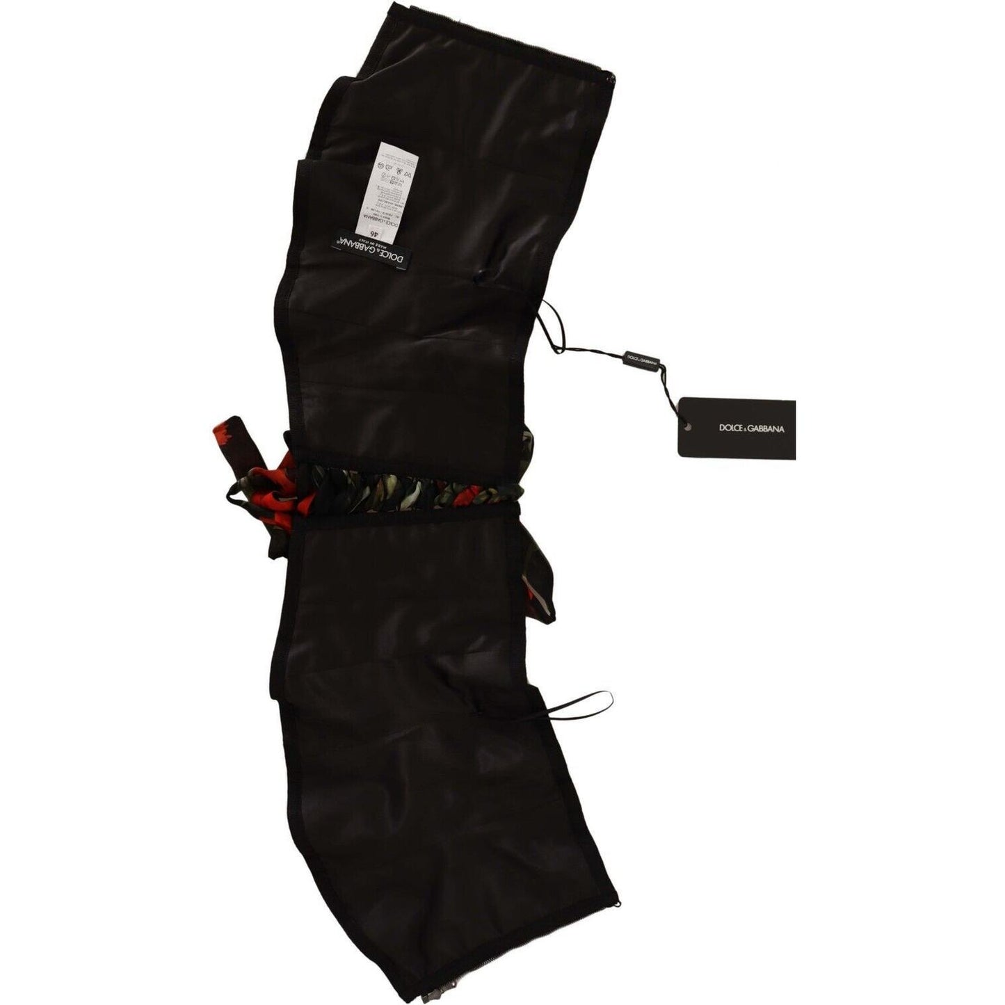 Dolce & Gabbana Black Corset Belt Stretch Waist Strap Silk Top TSH6823 - 46