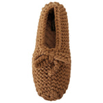Dolce & Gabbana Brown Slip On Ballerina Flats Wool Knit Shoes LA9674 - 40