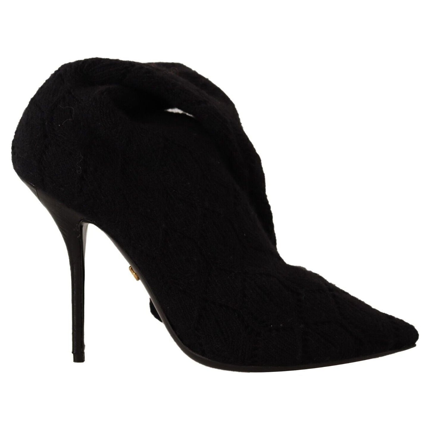 Dolce & Gabbana Black Stretch Socks Knee High Booties Shoes LA9669 - 39