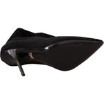 Dolce & Gabbana Black Stretch Socks Knee High Booties Shoes LA9669 - 39