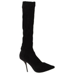 Dolce & Gabbana Black Stretch Socks Knee High Booties Shoes LA9669 - 39
