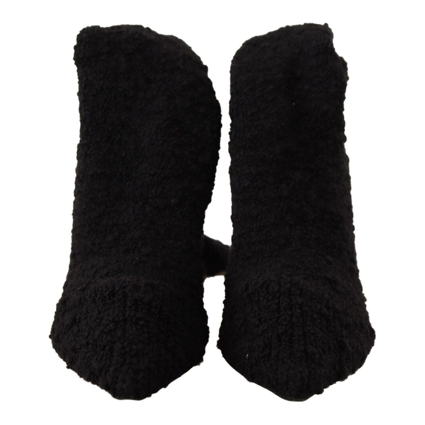Dolce & Gabbana Black Stretch Socks Knee High Booties Shoes LA9670 - 41
