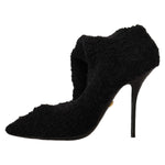 Dolce & Gabbana Black Stretch Socks Knee High Booties Shoes LA9670 - 41