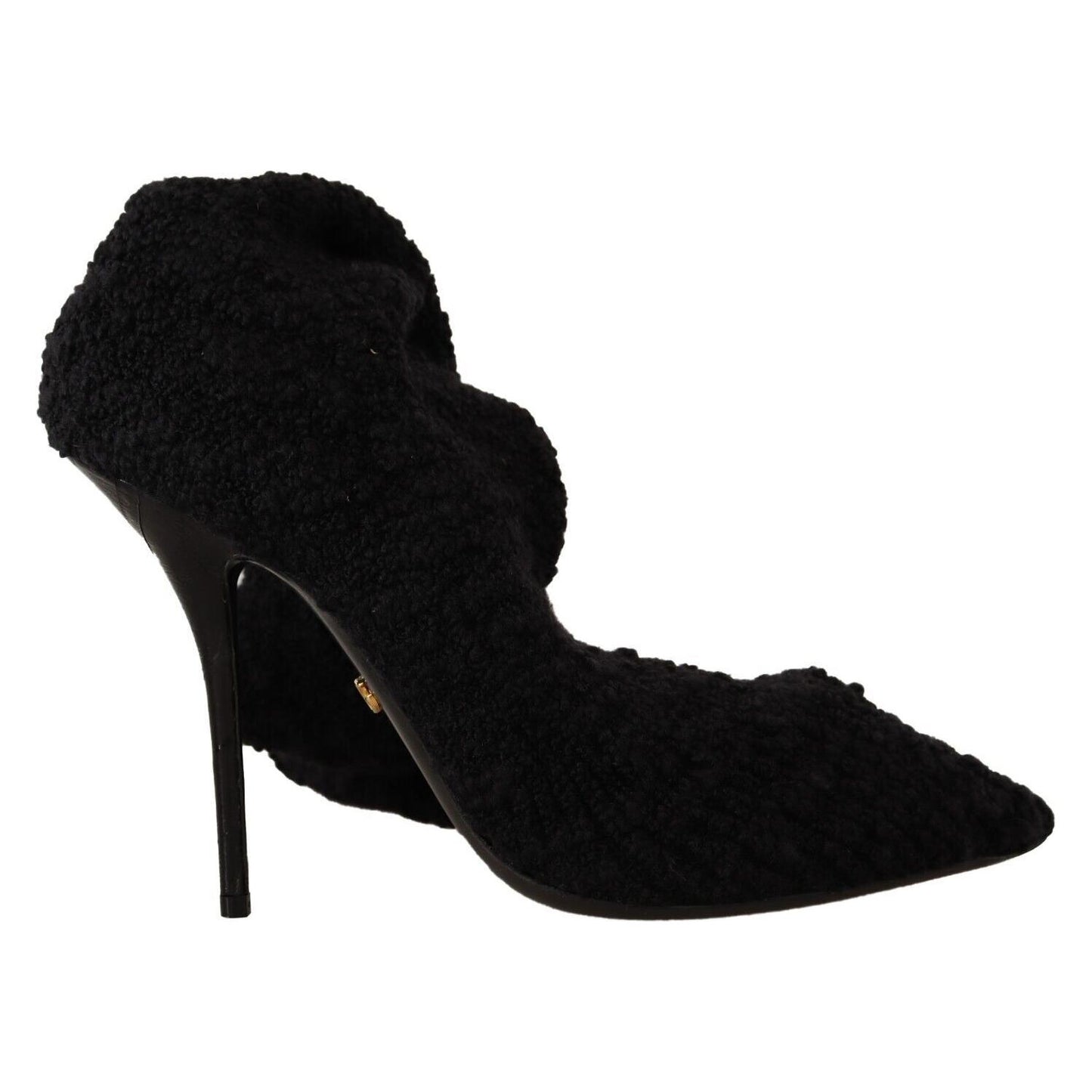 Dolce & Gabbana Black Stretch Socks Knee High Booties Shoes LA9670 - 41