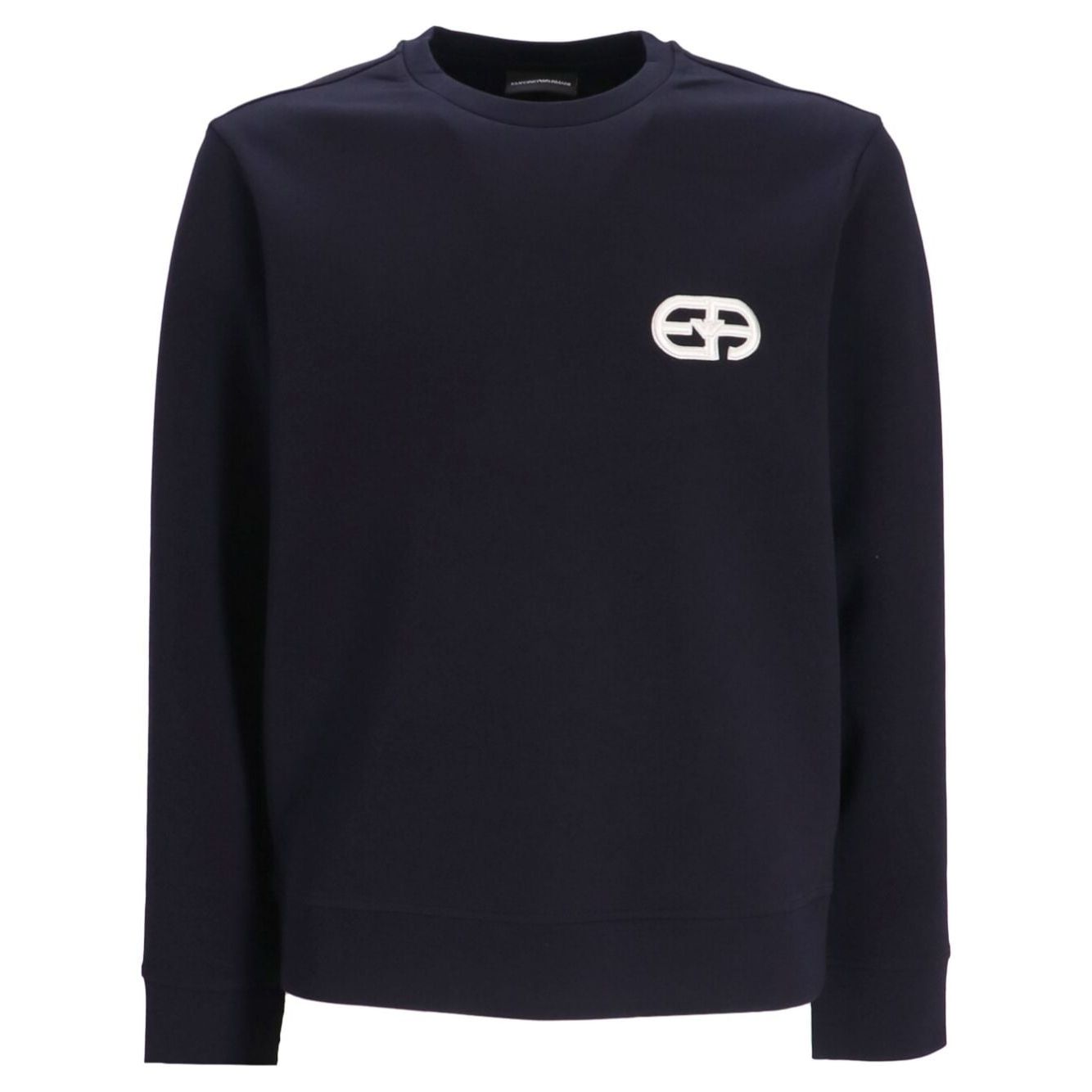 Emporio Armani Double-jersey sweatshirt with embossed embroidered EA logo