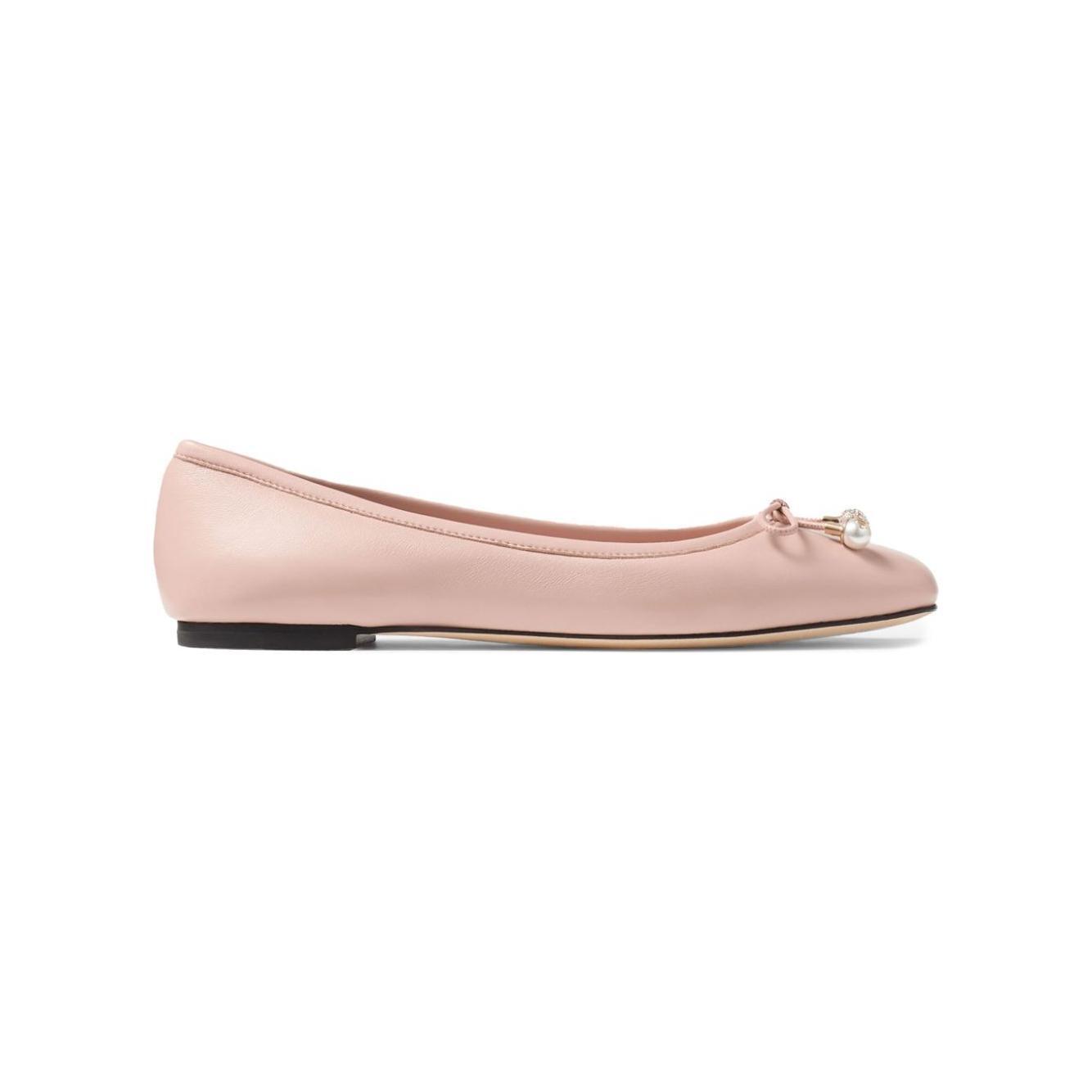Jimmy Choo Elme Flat with Pearl embellishment ELMEFLATNAPMACARON-P25