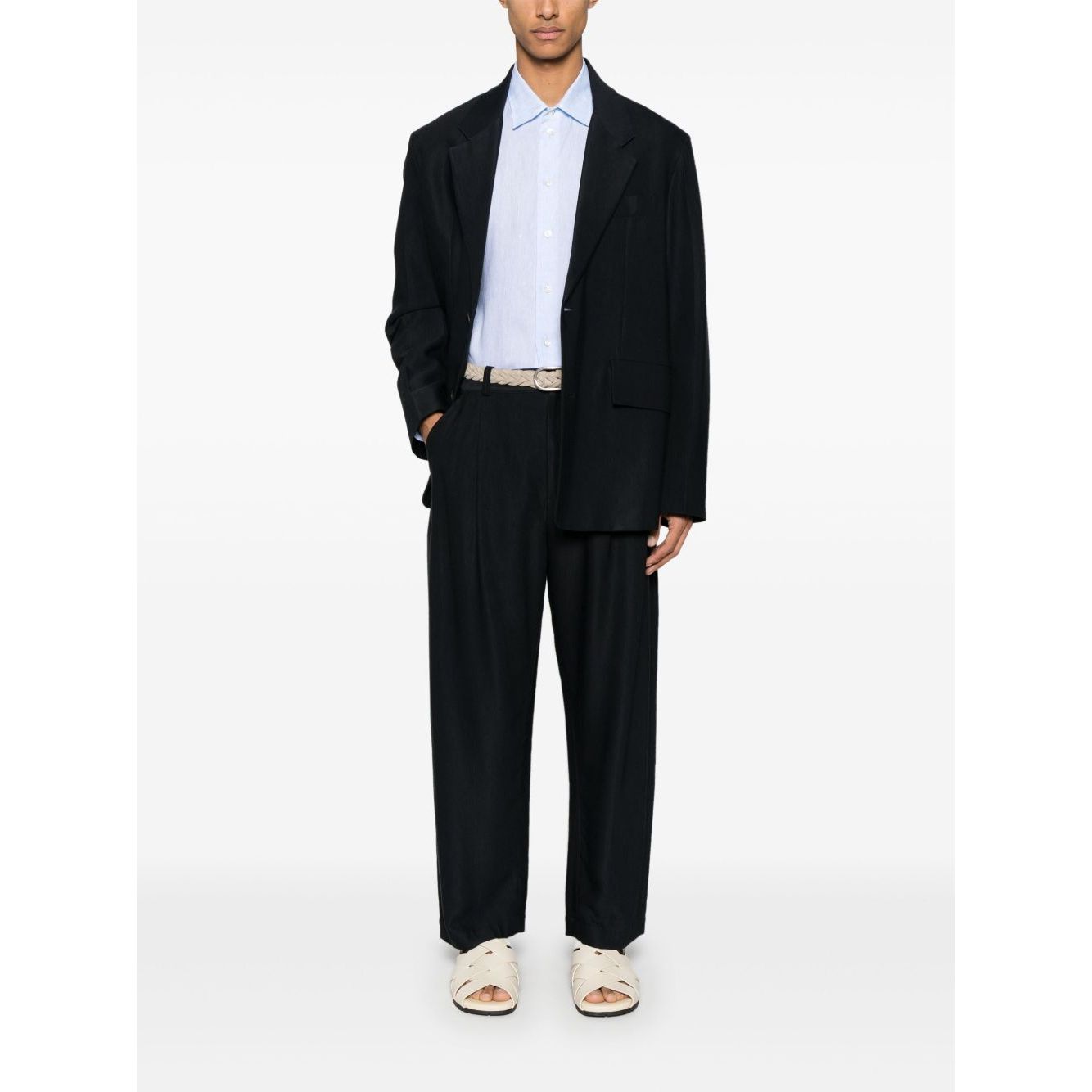 Emporio Armani logo-embroidered long-sleeve shirt