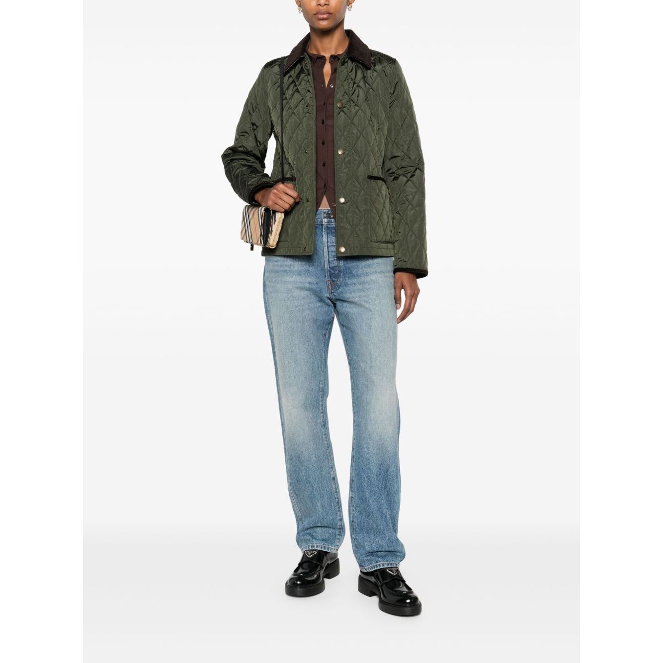 Burberry Quilted blazer corduroy collar