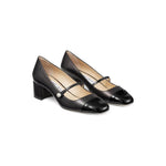 Jimmy Choo Elisa 45 Nappa and Patent Leather Pumps ELISA45PTZBLACK/BLACK-AI25