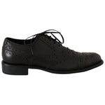 Dolce & Gabbana Brown Leather Wingtip Derby Formal Shoes MV3905- 39