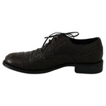 Dolce & Gabbana Brown Leather Wingtip Derby Formal Shoes MV3905- 39