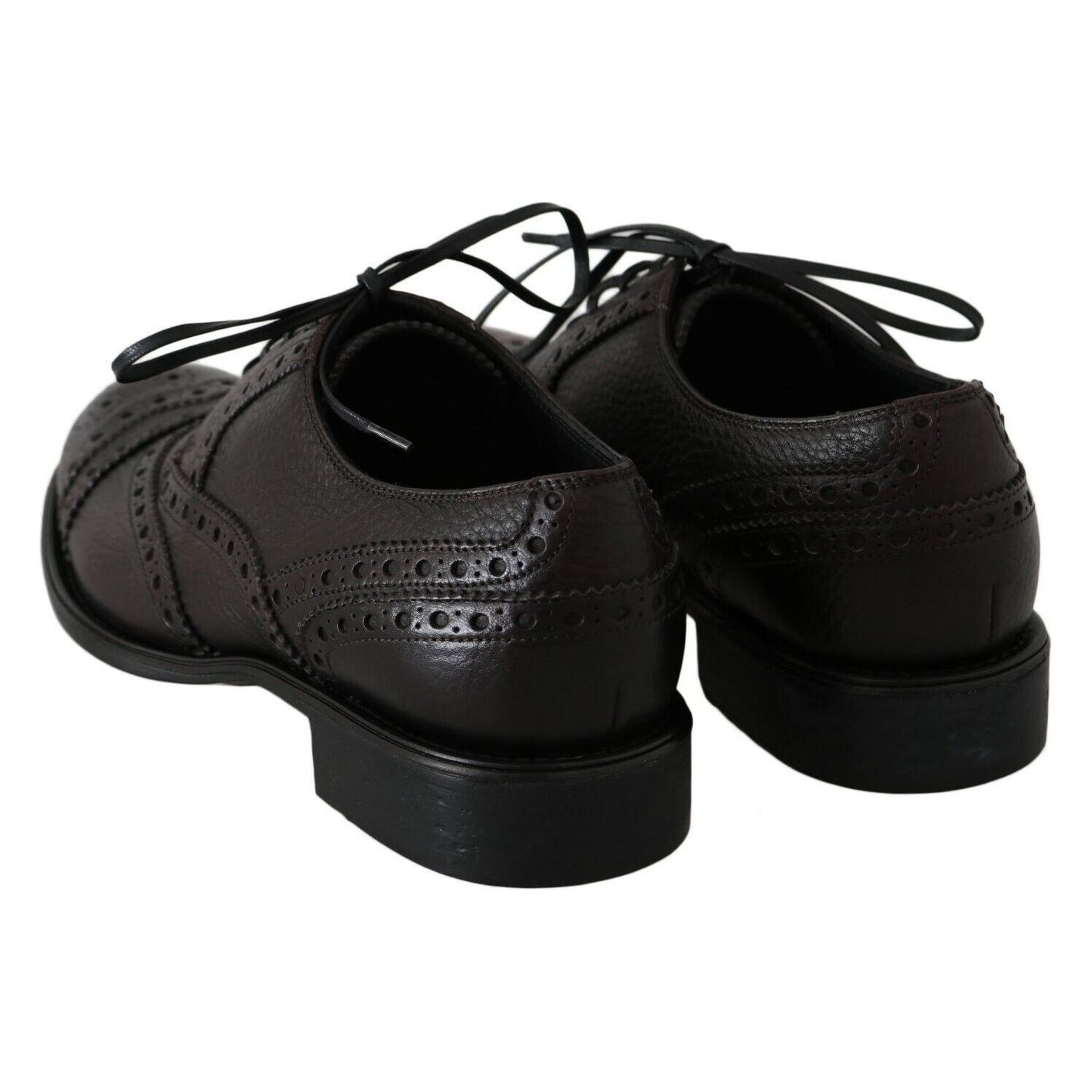 Dolce & Gabbana Brown Leather Wingtip Derby Formal Shoes MV3905- 39