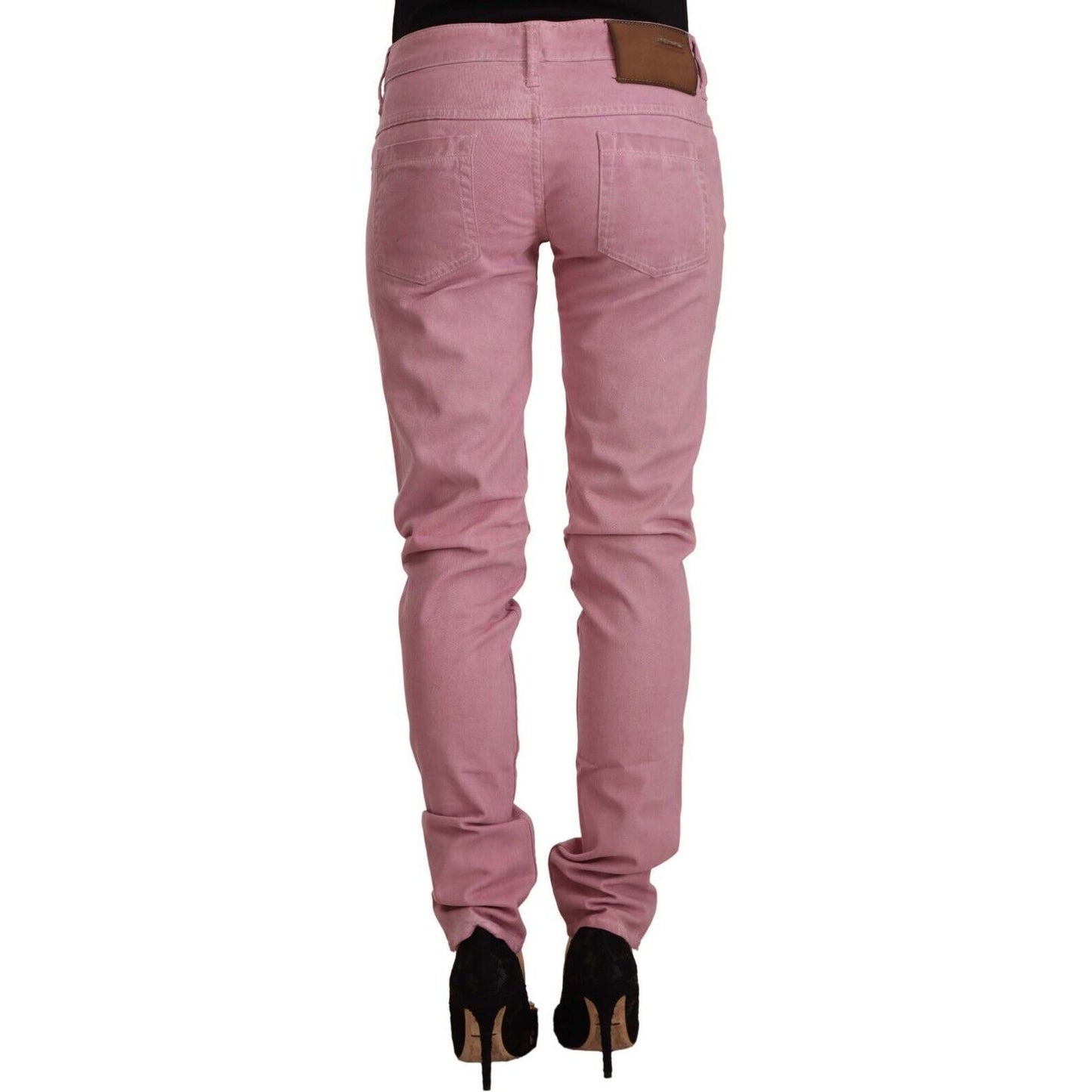 Acht Pink Cotton Slim Fit Women Denim Skinny Jeans PAN71185 - 40