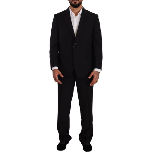 Domenico Tagliente Black Polyester Single Breasted Formal Suit