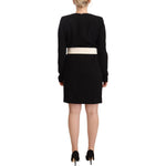 Givenchy Black Wool Long Sleeves Belted Mini Sheath Dress DR28363 - 40