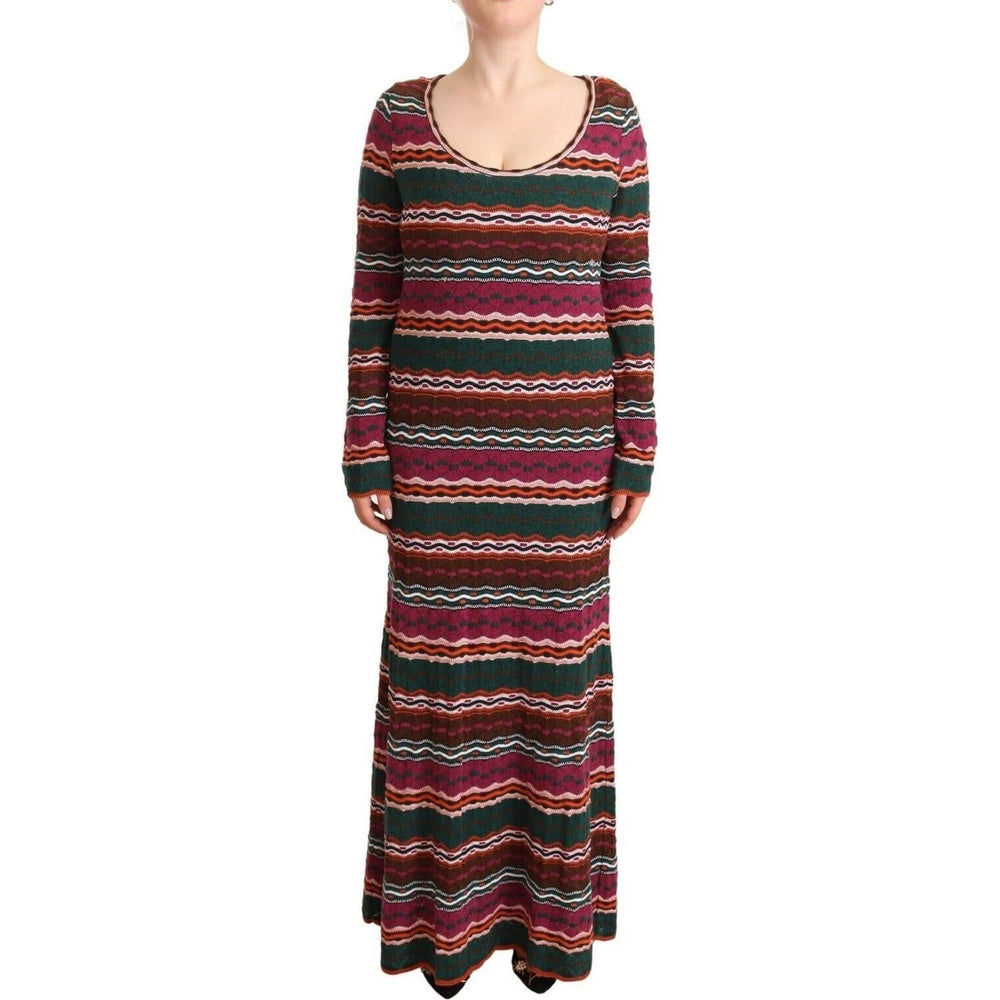 Missoni Multicolor Stripe Wool Knitted Maxi Sheath Dress DR28446 - 44