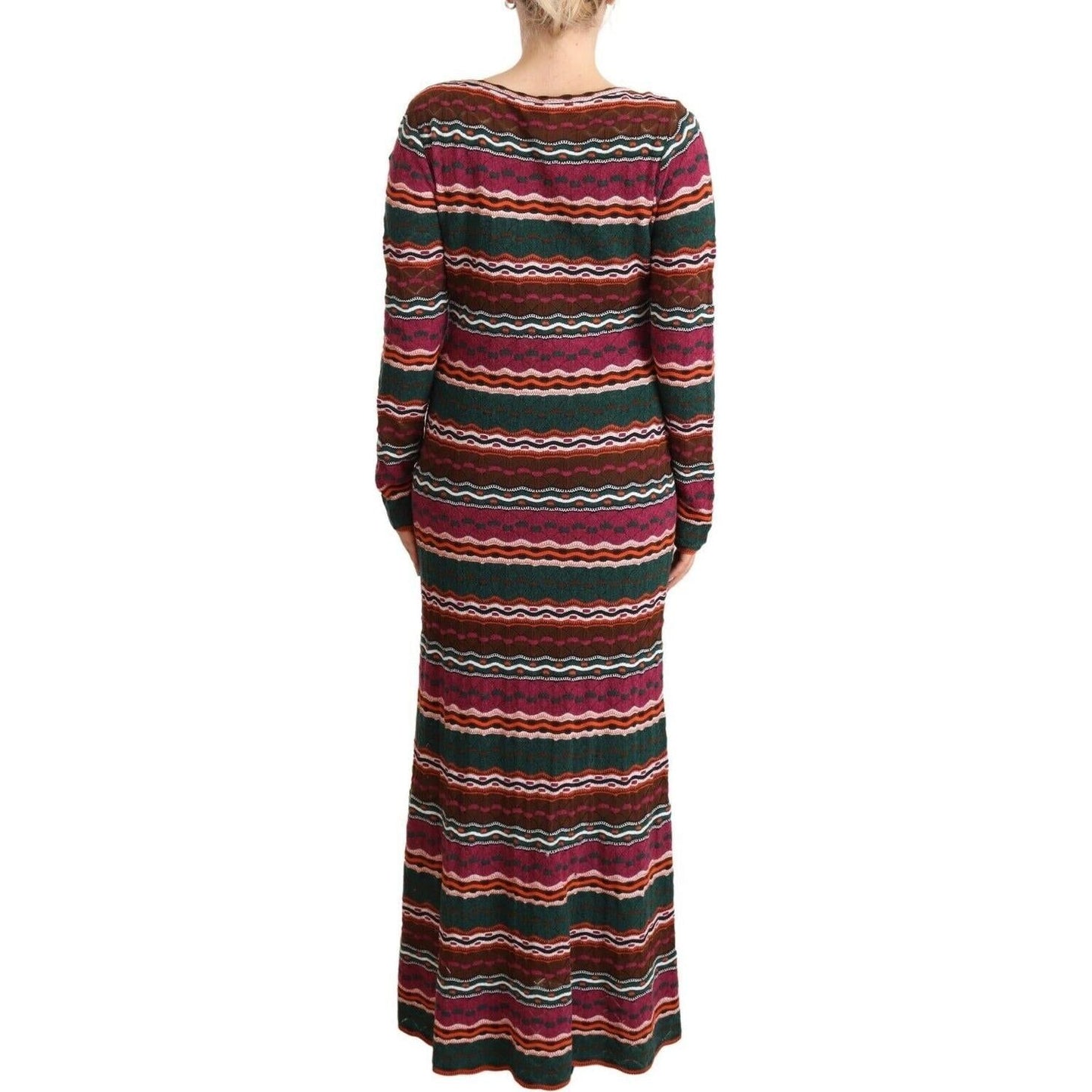 Missoni Multicolor Stripe Wool Knitted Maxi Sheath Dress DR28446 - 44