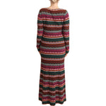 Missoni Multicolor Stripe Wool Knitted Maxi Sheath Dress DR28446 - 44