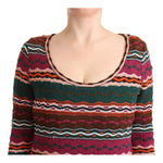Missoni Multicolor Stripe Wool Knitted Maxi Sheath Dress DR28446 - 44