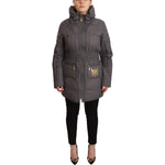 Roccobarocco Gray Quilted Long Sleeves Logo Patch Full Zip Jacket JKT3148 - 46