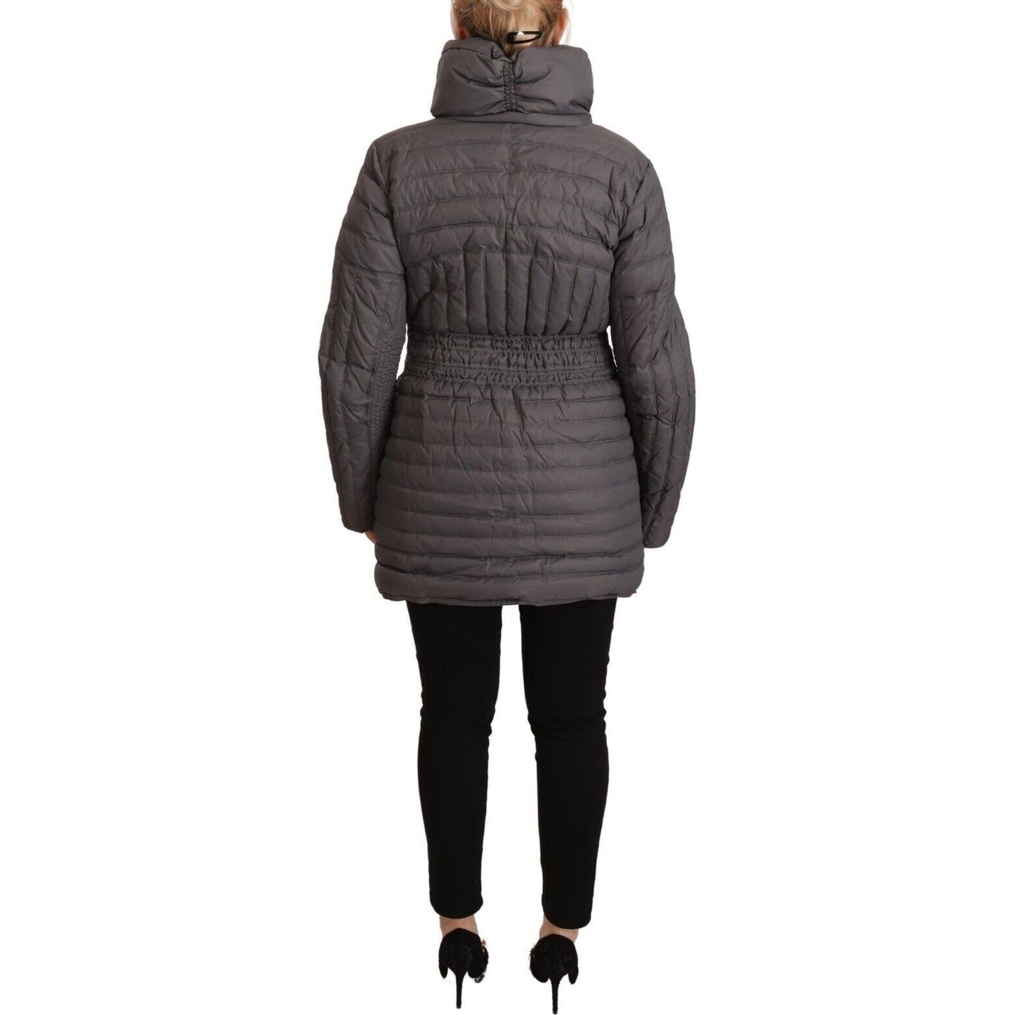 Roccobarocco Gray Quilted Long Sleeves Logo Patch Full Zip Jacket JKT3148 - 46