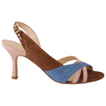 GIA COUTURE Multicolor Suede Leather Slingback Heels Sandals Shoes LA9499 - 37