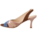 GIA COUTURE Multicolor Suede Leather Slingback Heels Sandals Shoes LA9499 - 37