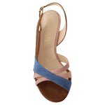 GIA COUTURE Multicolor Suede Leather Slingback Heels Sandals Shoes LA9499 - 37