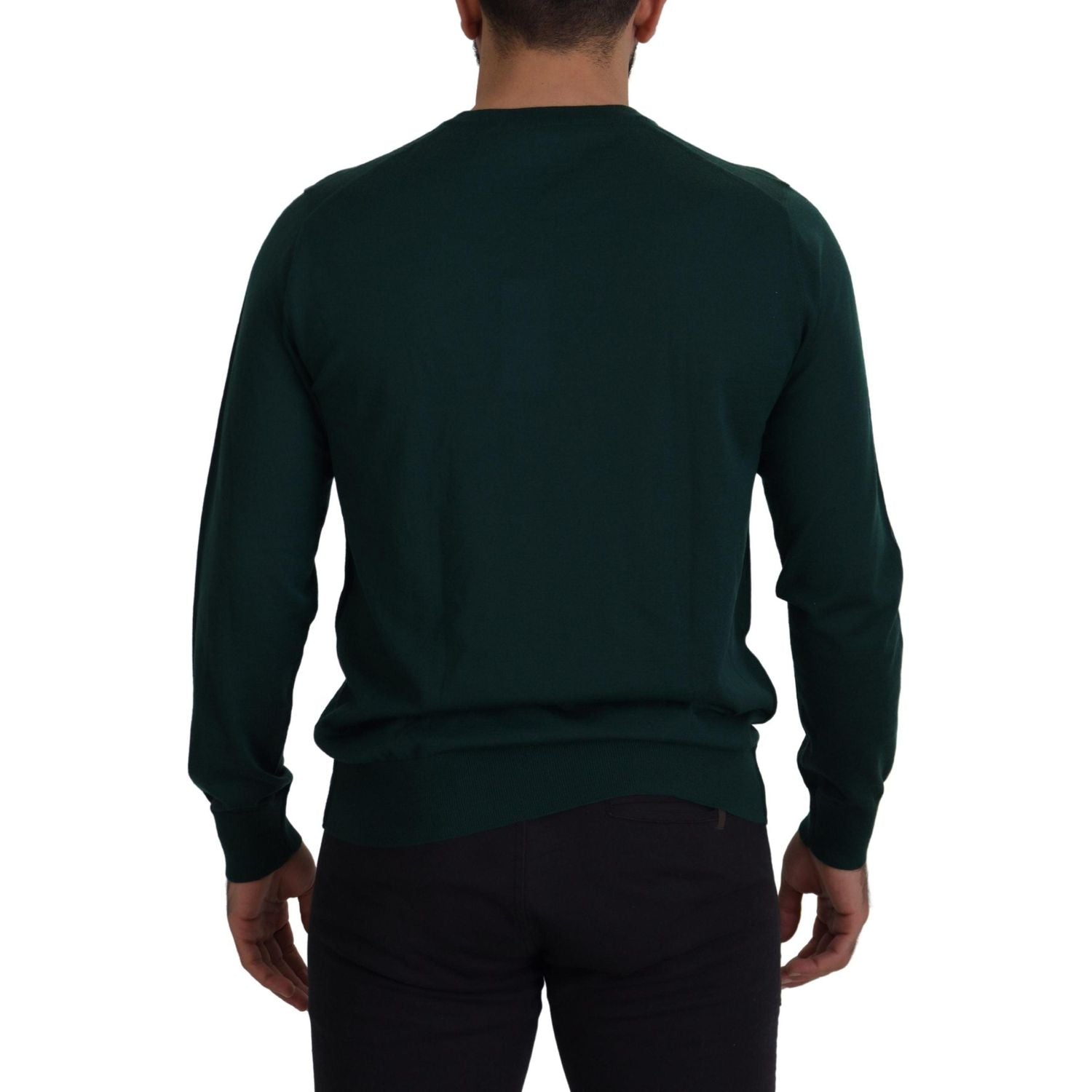 Dolce & Gabbana Green Cashmere Crewneck Pullover Sweater