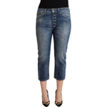 Dondup Blue Washed Mid Waist Capri Denim Jeans PAN71801 - 40