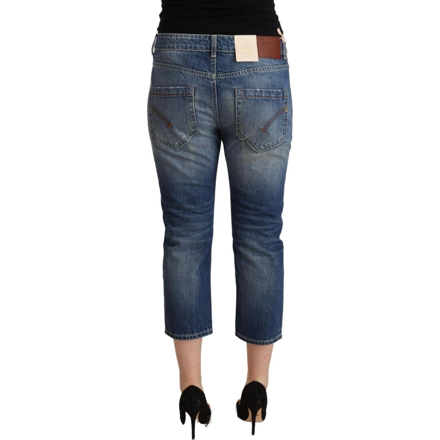 Dondup Blue Washed Mid Waist Capri Denim Jeans PAN71801 - 40