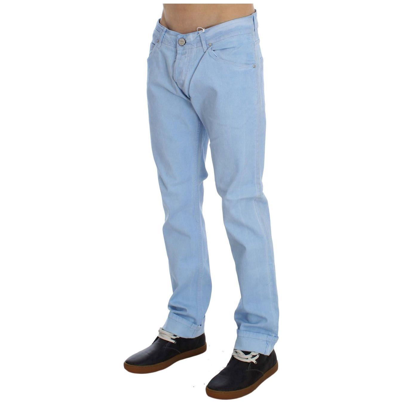 Acht Blue Cotton Stretch Low Waist Fit Jeans SIG30526-1