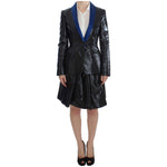 Exte Black Blue Two Piece Suit Skirt & Blazer SIG30857-2