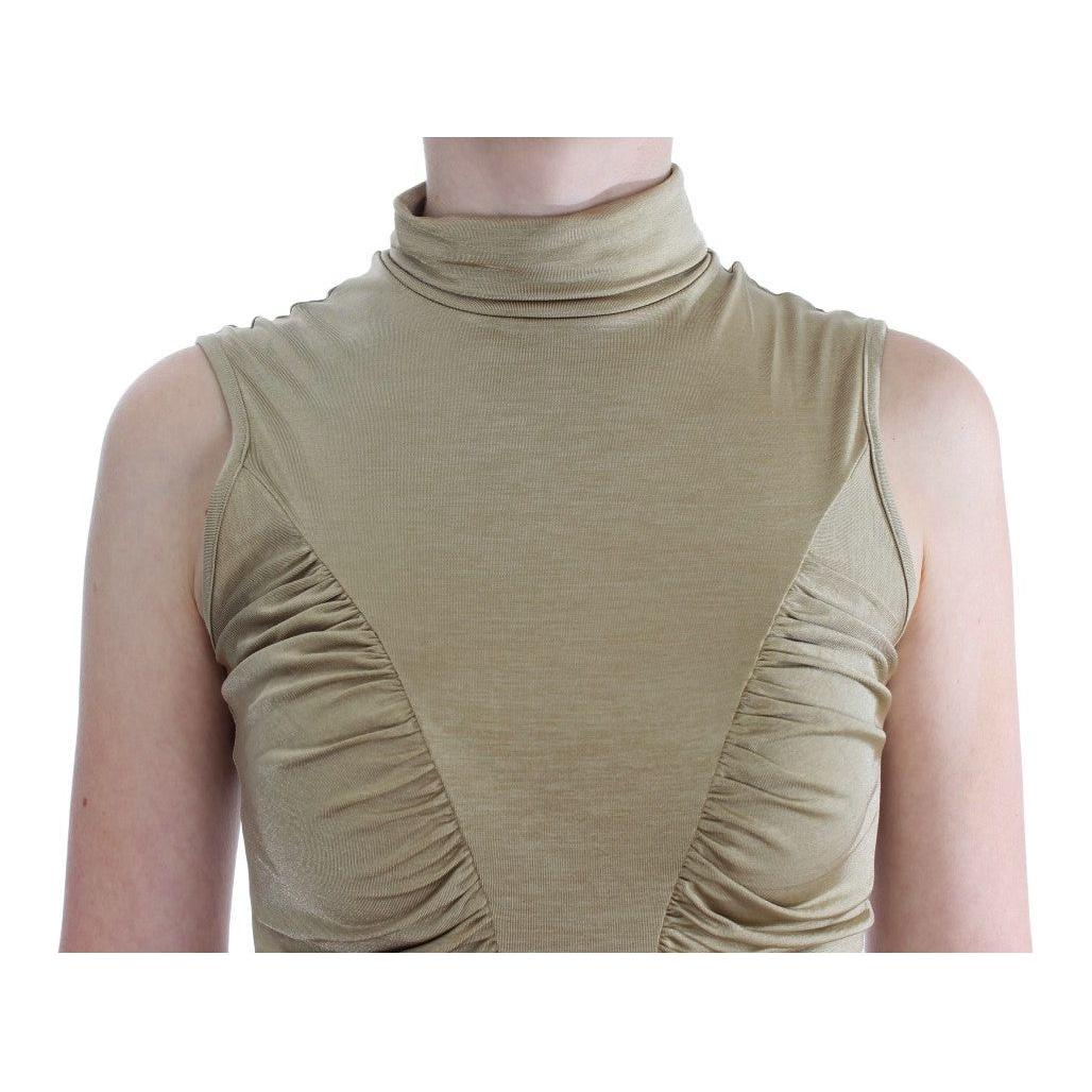 Exte Gold Nylon Turtleneck Top Blouse SIG30859#2-1