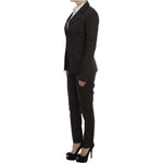 Exte Brown Stretch Two Button Suit SIG30865-1