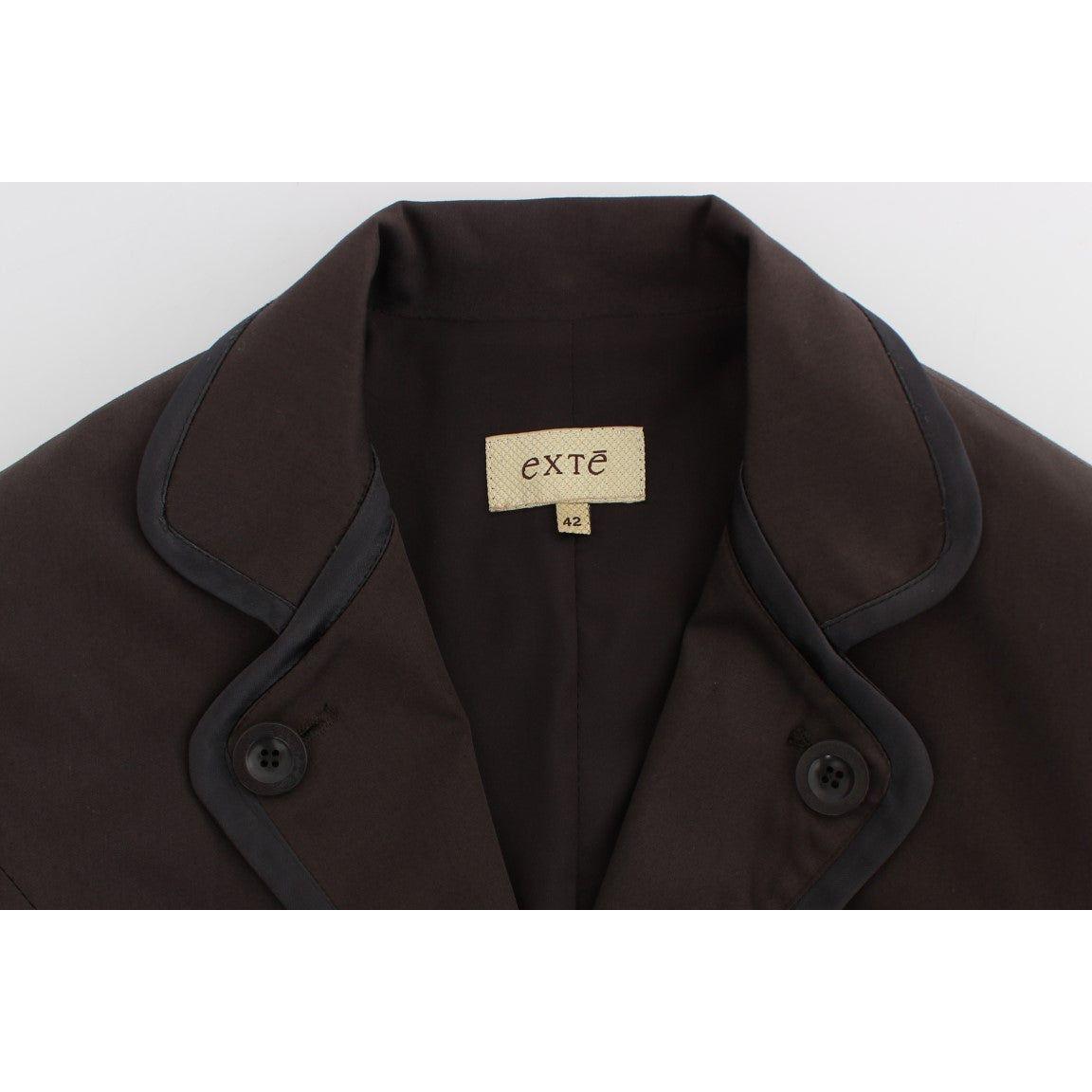 Exte Brown Stretch Two Button Suit SIG30865-1