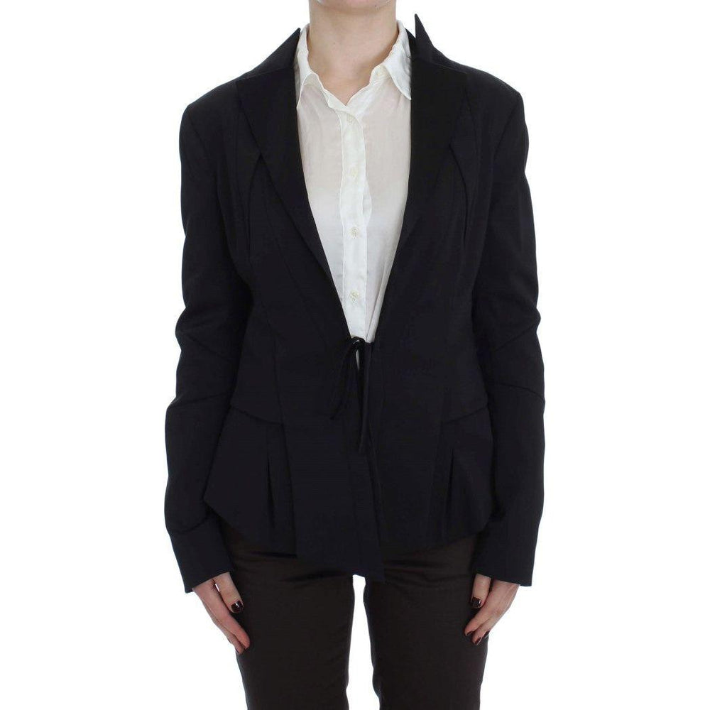 Exte Black Stretch Single Breasted Blazer Jacket SIG30905-3