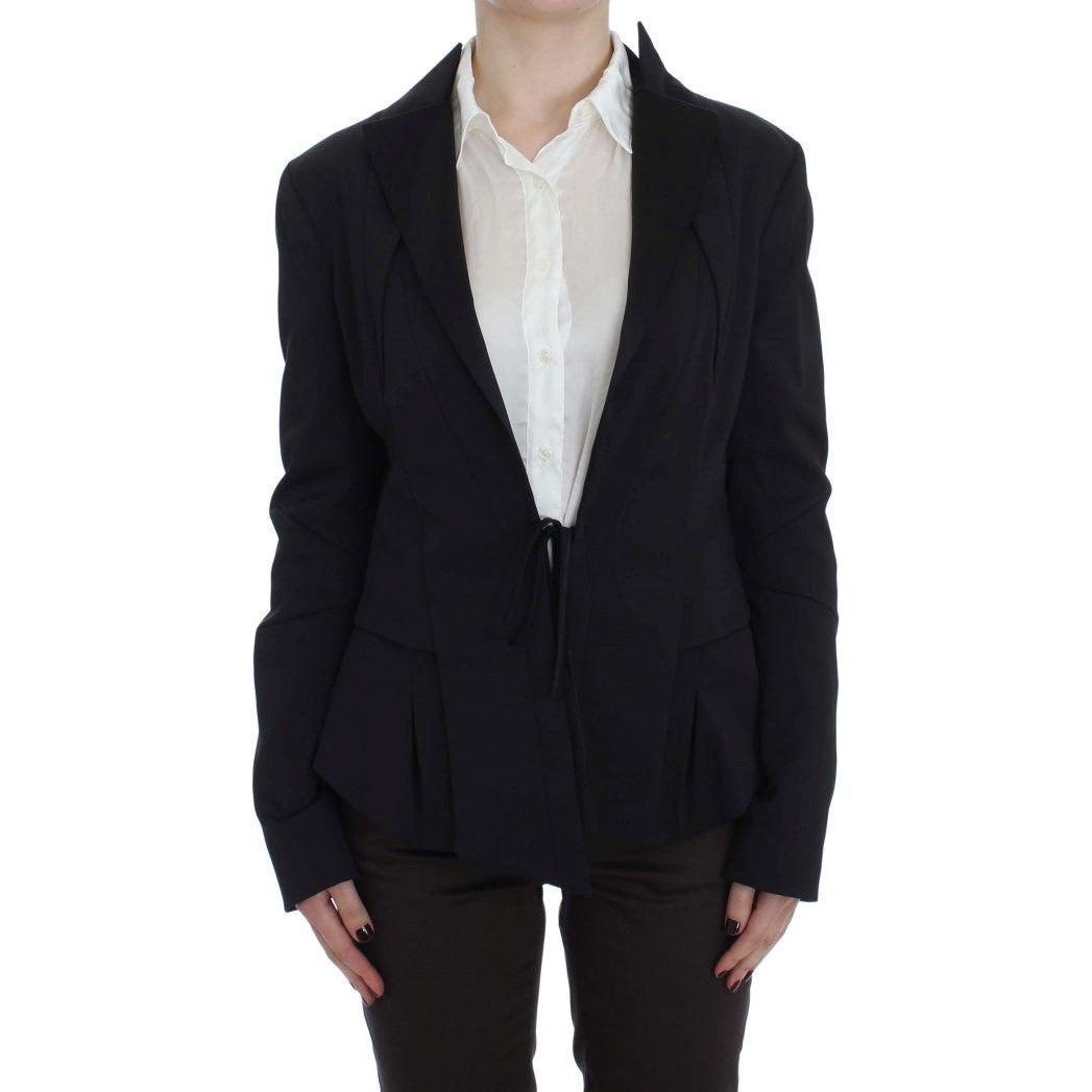 Exte Black Stretch Single Breasted Blazer Jacket SIG30905-3