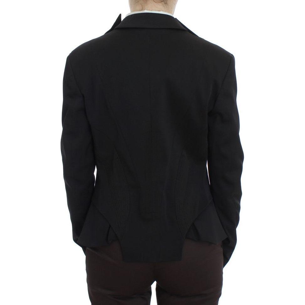 Exte Black Stretch Single Breasted Blazer Jacket SIG30905-3