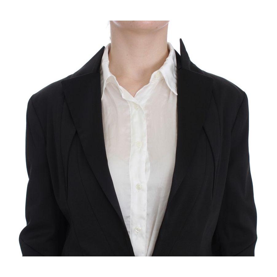 Exte Black Stretch Single Breasted Blazer Jacket SIG30905-3